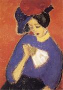 Alexei Jawlensky Woman with a Fan oil painting on canvas